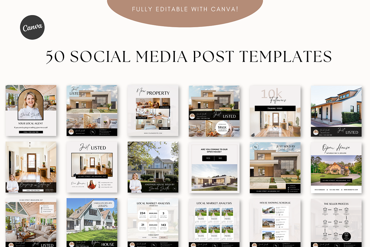 Real Estate Social Media Templates, a Social Media Template by Gebers Marketing & Design (Photo 2 of 10)