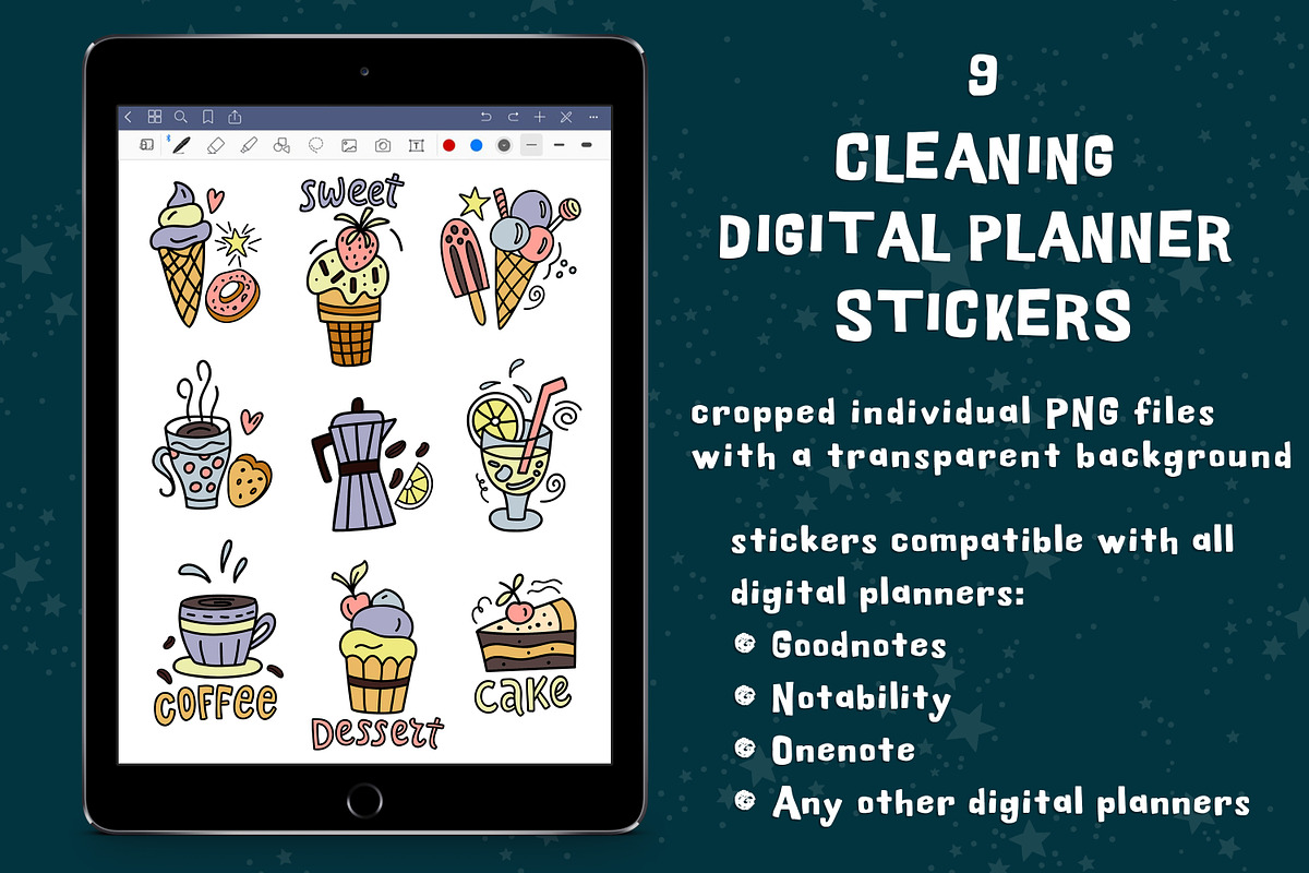 Sweets stickers. Dessert clipart, a Graphic by rinaletters (Photo 4 of 5)