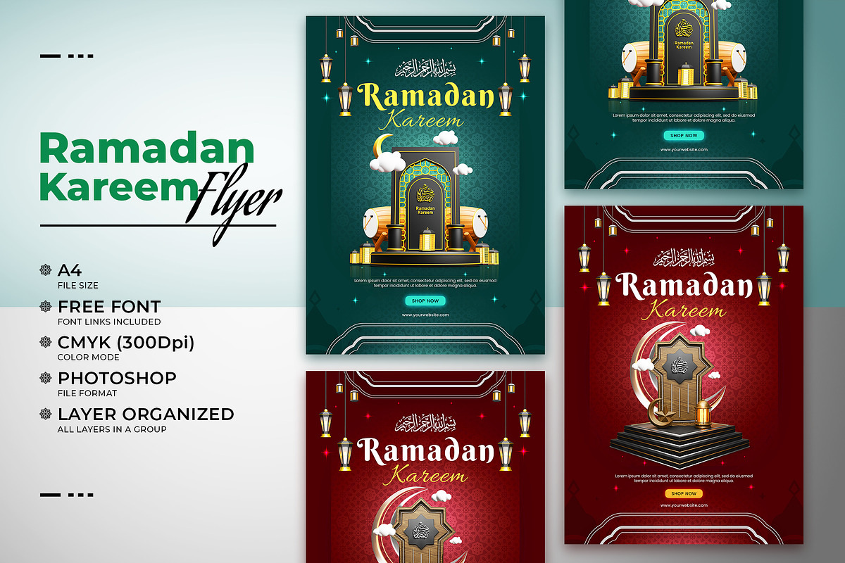 Ramadan Kareem Flyer Template, a Poster Template by Modaldesain (Photo 1 of 2)