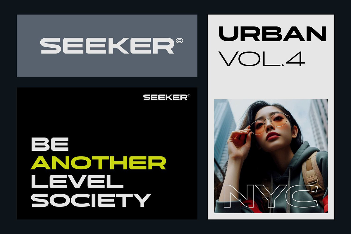 Seeker - Wide Sporty Branding Font, a Sans Serif Font by Asenbayu (Photo 4 of 15)