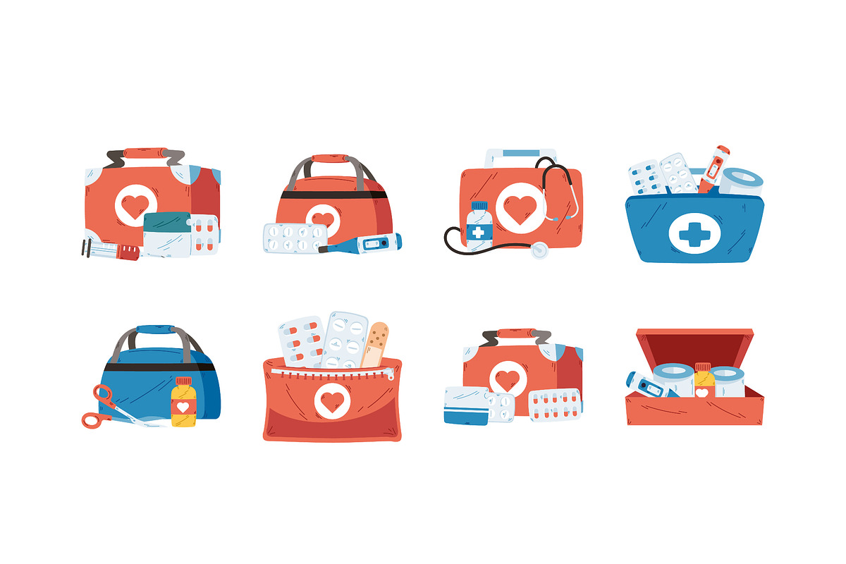 First Aid Kit Vector Icons