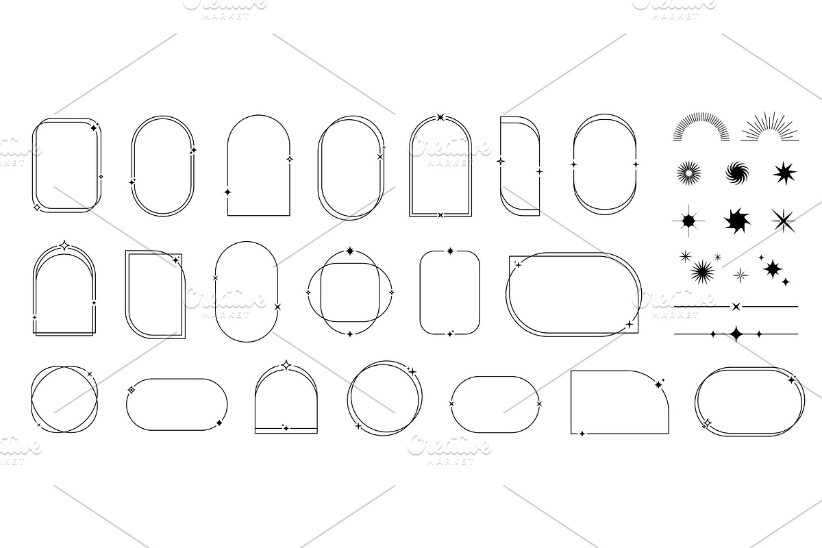 Minimal line figures, stars, frames, a Decorative Illustration by Buch&Bee
