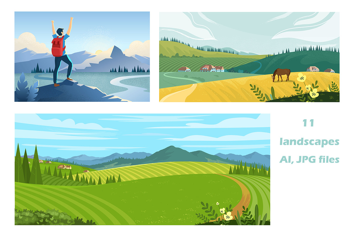 Landscape vector illustrations, an Animal Illustration by Holovei (Photo 4 of 5)
