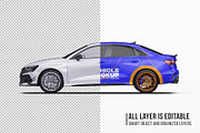 2026 Sport Performance Sedan Set, an Advertising Mockup by Halal Graphic Studio (Thumbnail 5 of 12)