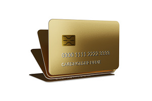 Gold bank credit card 3d model, an Object 3D Model by Art's and patterns