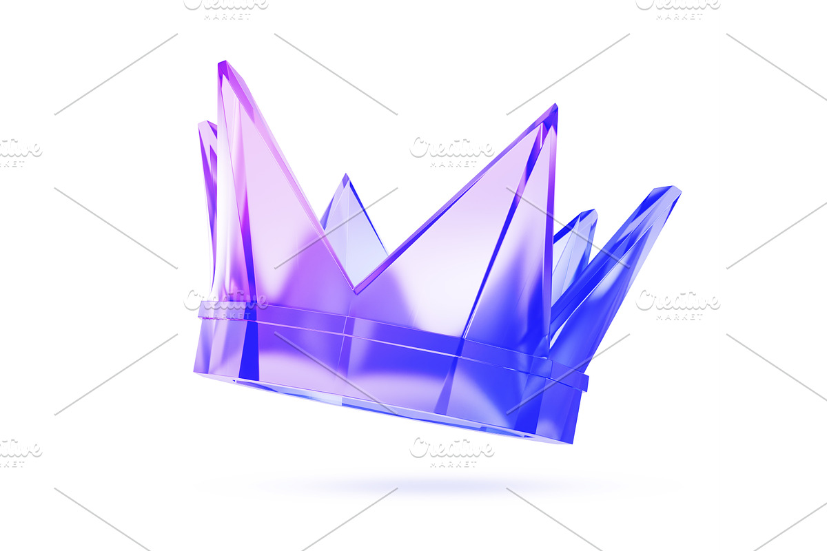 3d glass holographic transparent, an Object Illustration by Marozhkastudio