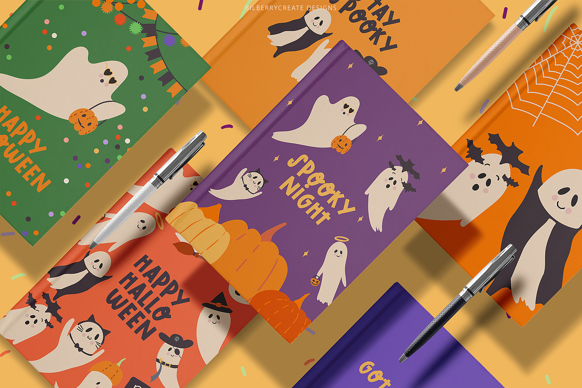 Spooky Night halloween clip art, a Seasonal Illustration by BilberryCreates (Photo 2 of 16)