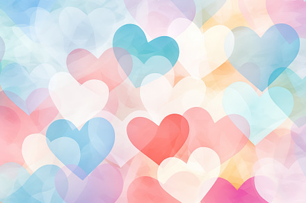 Colorful hearts background, valentines day background. Generativ, a Holiday Photo by Ales Munt