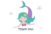 Mermaid Clipart & Pattern, a Wallpaper Graphic by Nafanya (Thumbnail 9 of 9)