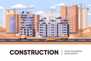 Construction site. House building, an Object Illustration by PaperTrident