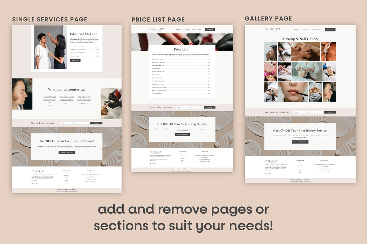 Beauty Salon Elementor Template Kit, a WordPress Template by Templatez.Co (Photo 6 of 9)