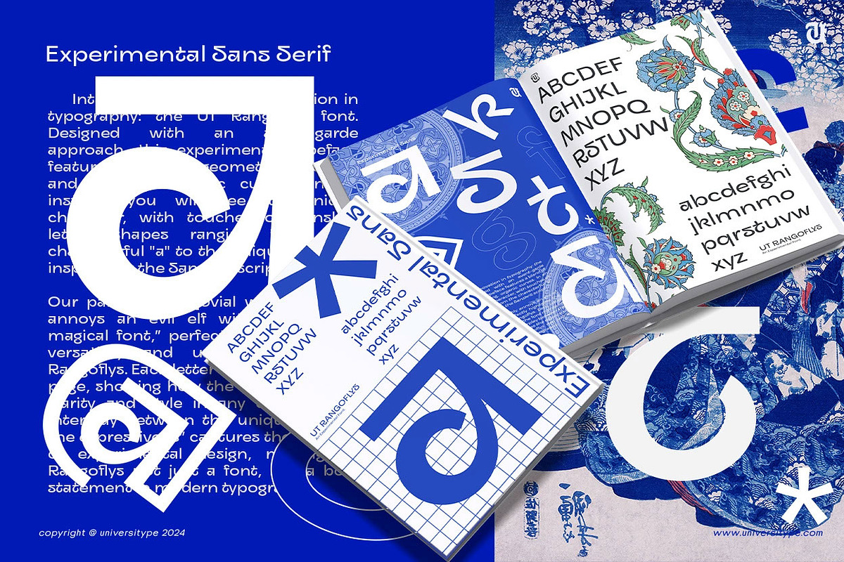 UT Rangoflys - An Experimental Font, a Sans Serif Font by Universitype (Photo 4 of 7)