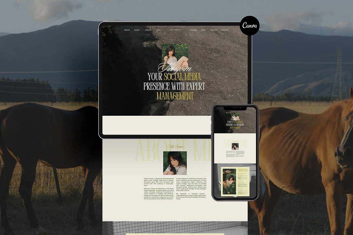 Social Media Managers Canva Website, a Websites & App Template by Amaré Creative (Photo 4 of 6)