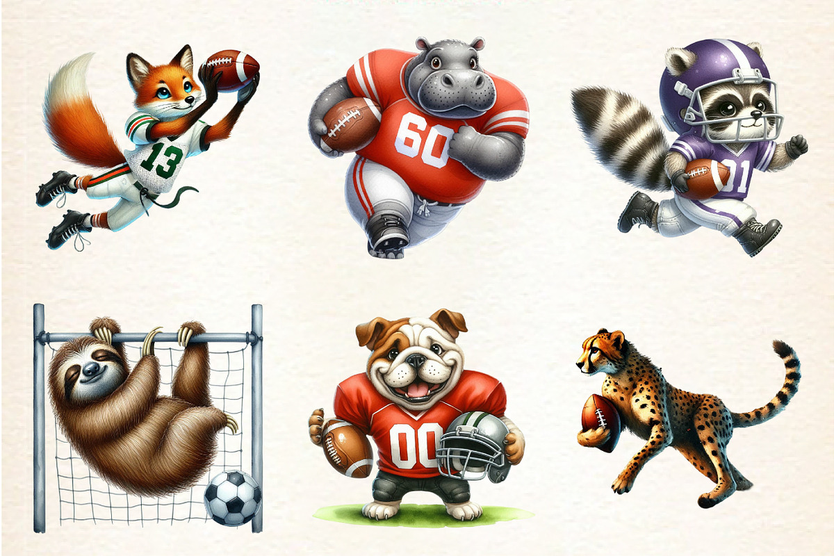 American Football Animal, an Illustration by DreamArtGraphic (Photo 3 of 4)