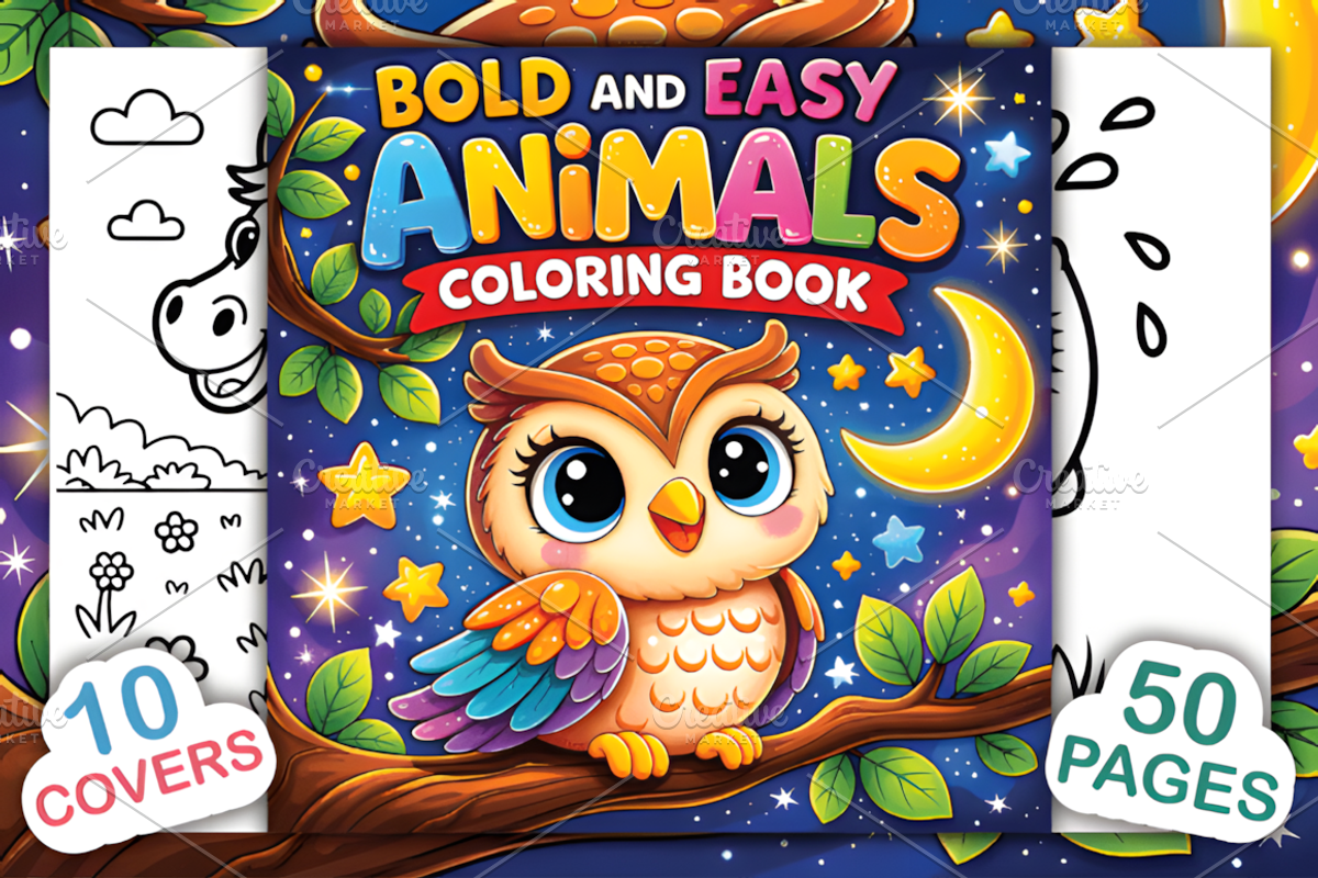 Bold and Easy Animals Coloring Book, an Animal Illustration by Ink Gallery (Photo 1 of 4)