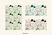 Rabbits with mushrooms, a Pattern Graphic by AnnaEshka (Thumbnail 2 of 2)