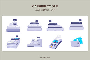 Cashier Tools Illustration Set, a Finance Illustration by Revoltan Studios