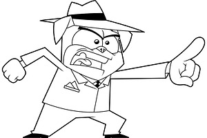Outlined Funny Mafia Pug, an Illustration by HitToon