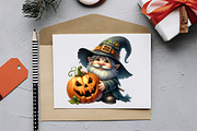 Gnome Holding Pumpkin Clipart, an Illustration by RobertsArt (Thumbnail 3 of 7)