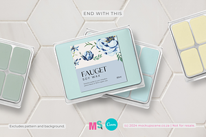 Wax Melts Label Mockup For Canva