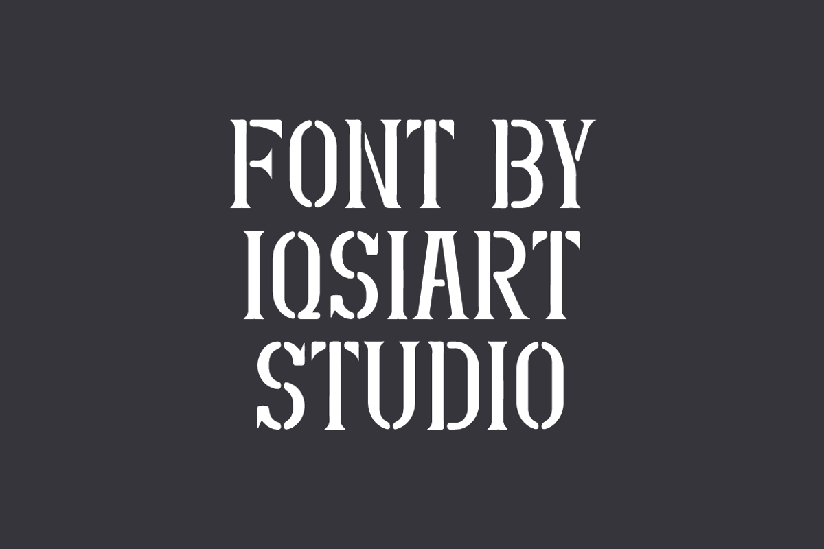 Brogsen - Military Stencil Font, a Serif Font by Iqsiart Studio (Photo 4 of 7)