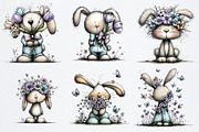 Watercolor Easter Bunny Clipart, an Illustration by Watercolor design (Thumbnail 3 of 7)