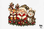 Christmas Camo Character Trio PNG, a Seasonal Illustration by Craft Nest (Thumbnail 1 of 6)