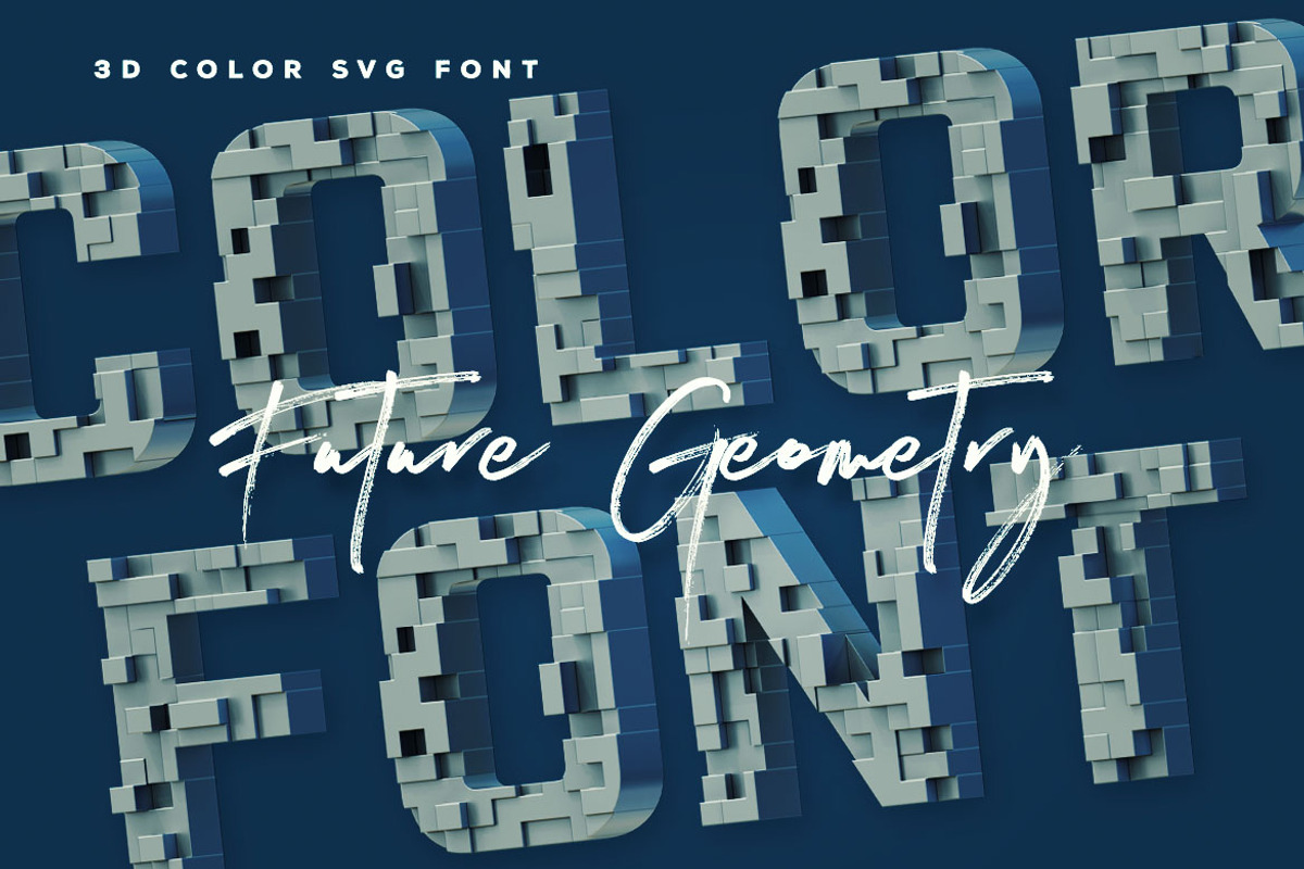 Future Geometry - Color SVG Font, a Font by Deeezy