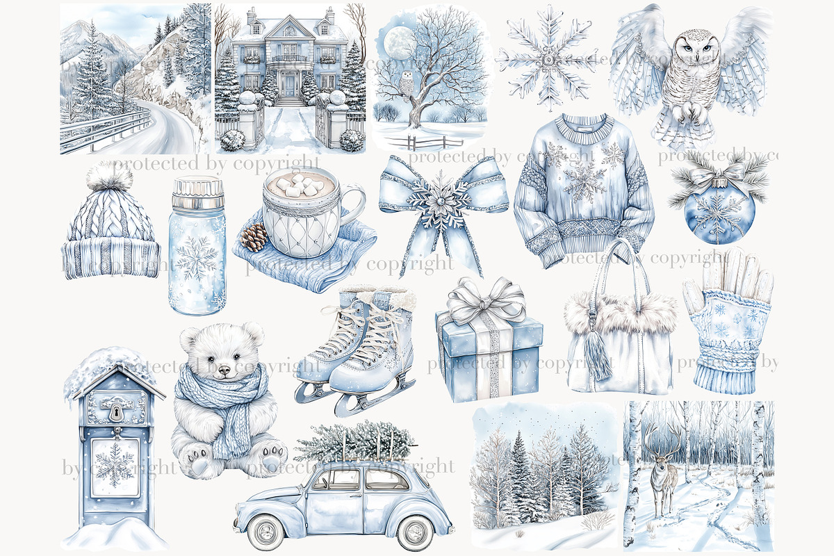 Winter Wonderland Clip Art Bundle, a Person Illustration by GlamArtZhanna (Photo 3 of 8)