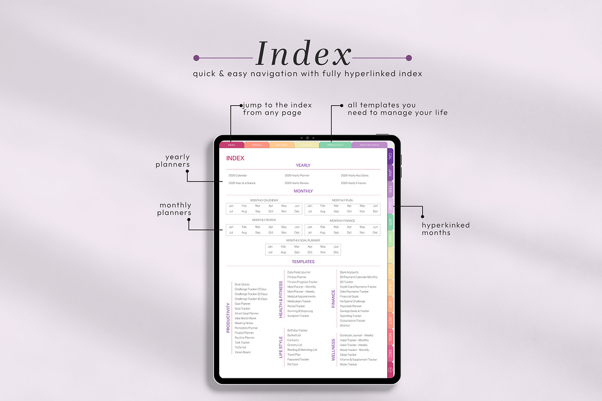 2026 All-in-One Digital Planner, a Templates & Theme by Sahara (Photo 2 of 12)