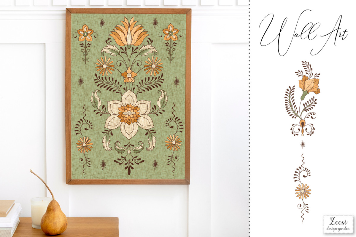 Odisha Floral Patterns & Motifs, a Pattern Graphic by Zeesi Design Garden (Photo 10 of 12)