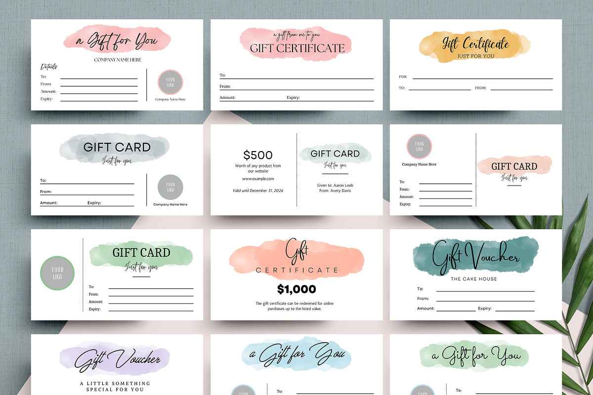 Gift Certificate Bundle, Canva, a Stationery Template by SmmrDesign (Photo 1 of 8)