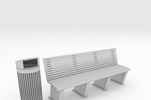 3D Model Bench Park 42