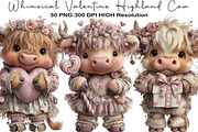 Whimsical Valentine Highland Cow, an Illustration by Black Bird Studio (Thumbnail 1 of 6)