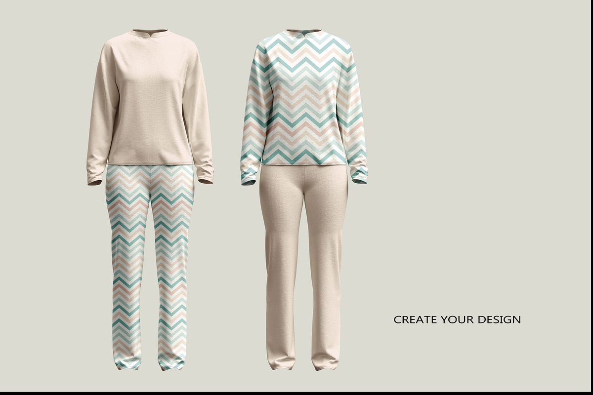 PAJAMA LONG SLEEVES MOCKUP, a Shirt Mockup by PudraART (Photo 4 of 7)
