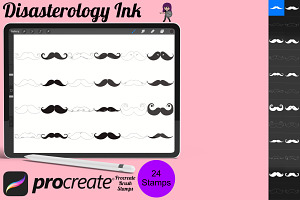 Hipster Moustaches Set 1 Procreate
