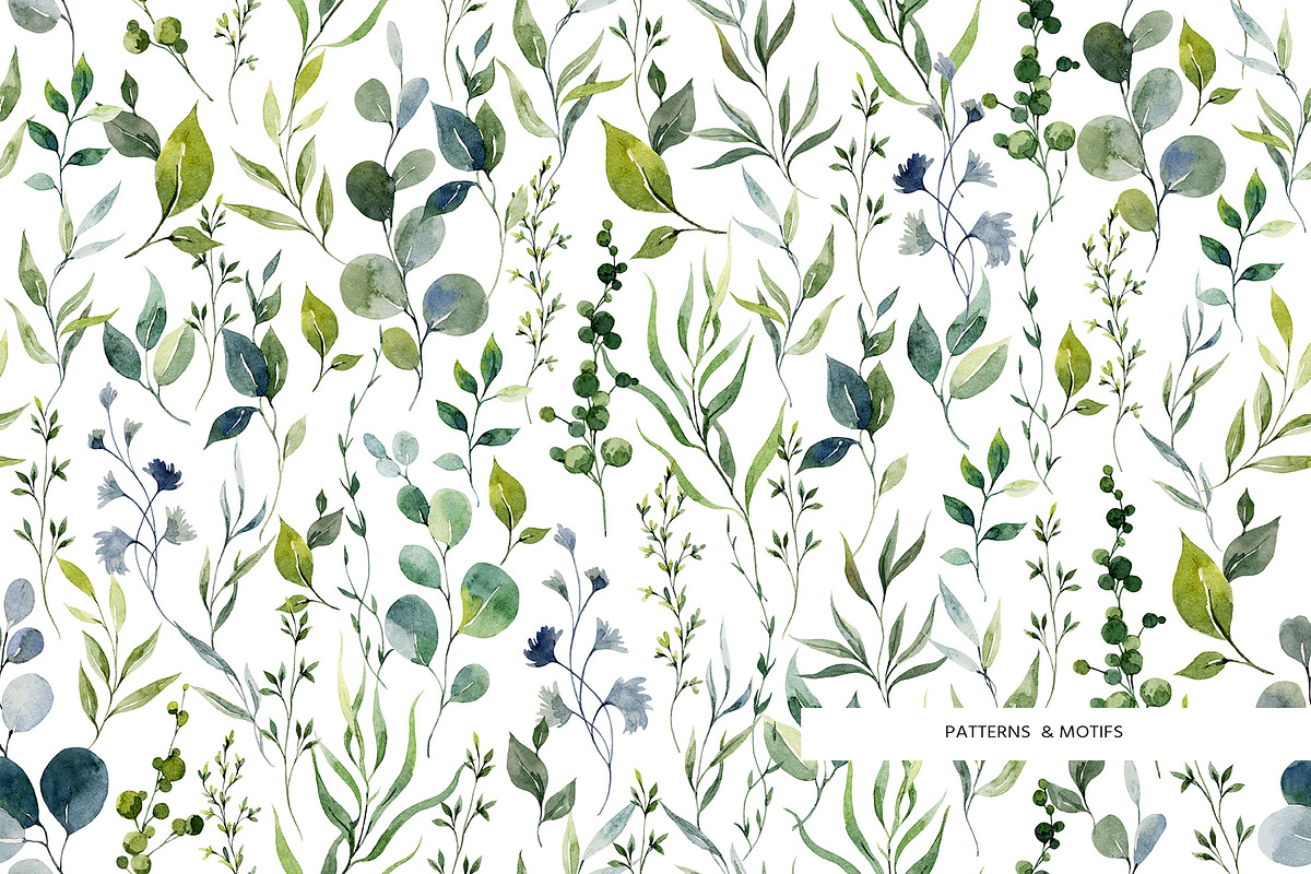 Eucalyptus. Watercolor collection., a Pattern Graphic by HannaStudio (Photo 3 of 9)