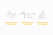 Woman Yoga Poses Illustration Set, an Object Illustration by peterdraw (Thumbnail 4 of 6)