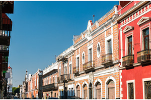 Traditional buildings in puebla stock photo containing mexico and puebla, an Architecture Photo by Leonid Andronov