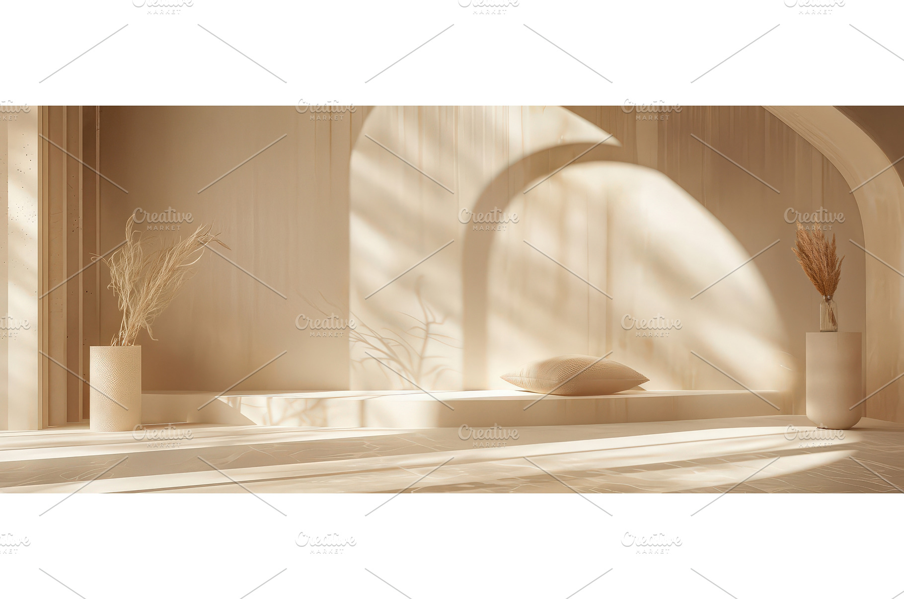 Minimalist beige interior with soft, an Architecture Photo by piter.goskov