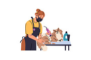 Pet, dog & cat grooming salon set, an Animal Illustration by PaperTrident (Thumbnail 3 of 8)