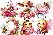 Pink Summer Bees Garden Clipart, an Illustration by Designworld (Thumbnail 4 of 6)