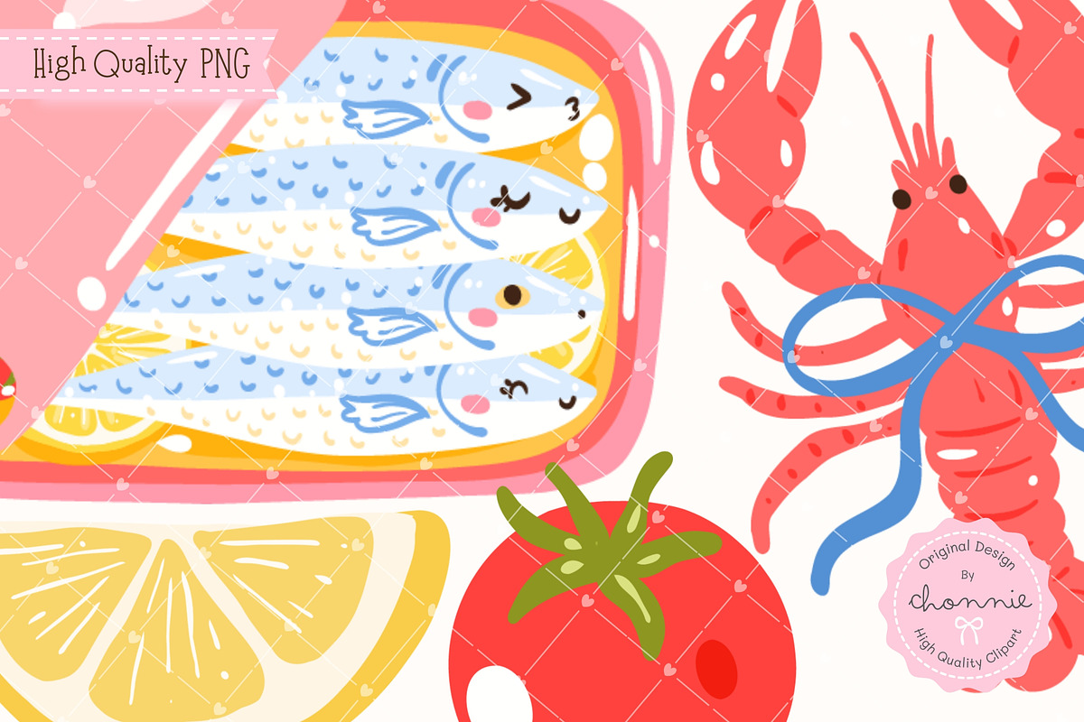 Fisherman Aesthetic Sardines Clipart, an Animal Illustration by Chonnieartwork (Photo 2 of 4)