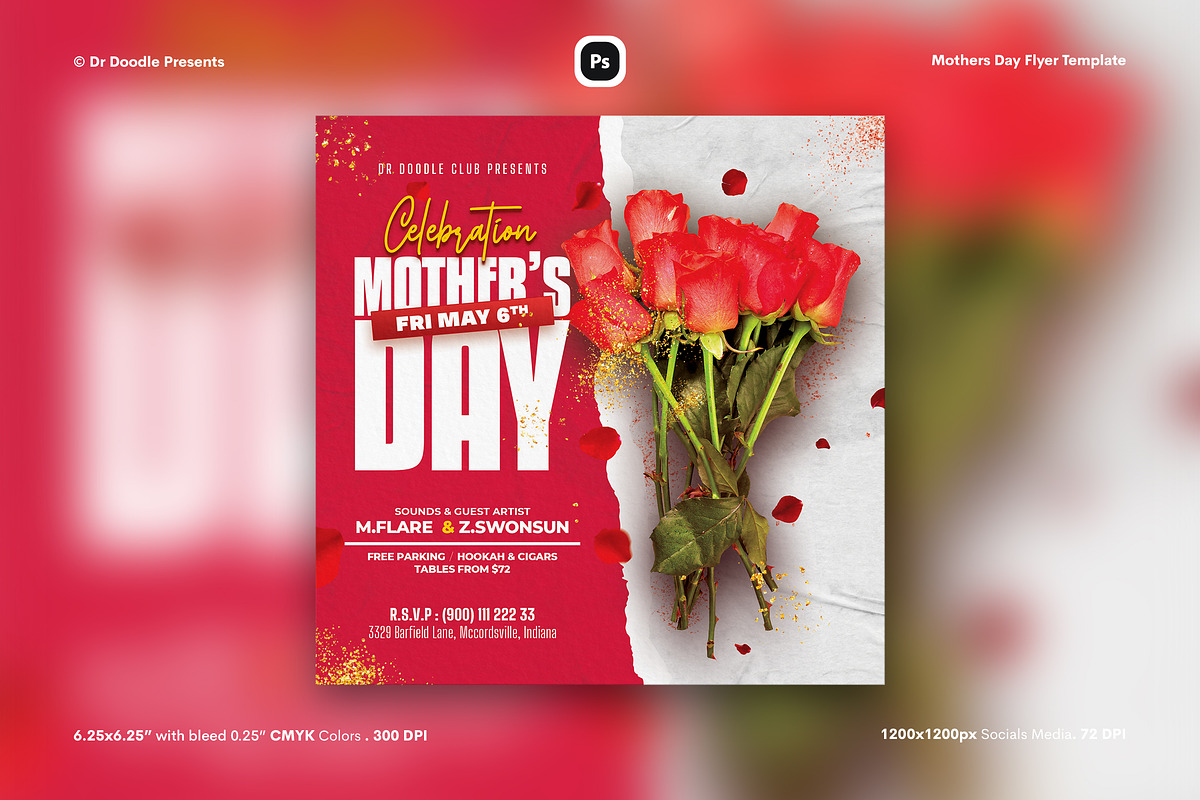 Mothers Day Flyer, a Flyer Template by iDoodle Studio