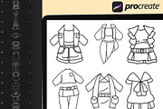 60 Procreate Chibi Clothes Stamp, a Brush Add-On by DrawingStoryShop (Thumbnail 3 of 6)