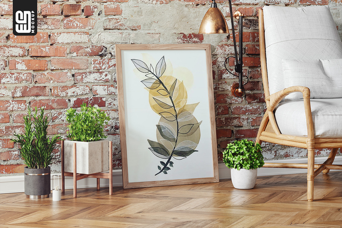 Wooden Picture Frame Mockup, a Print Template by SD Mockup (Photo 1 of 4)