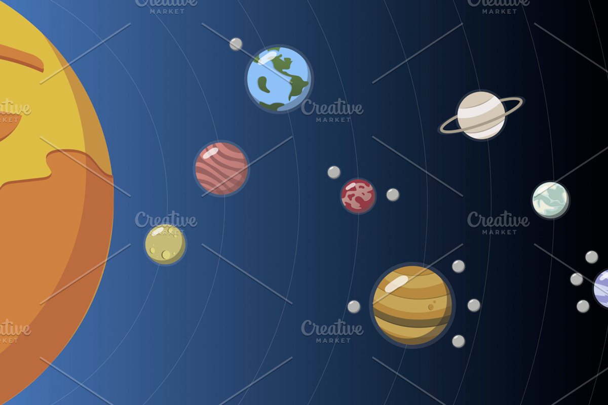 The solar system vector, an Illustration by rawpixel | Creative Market