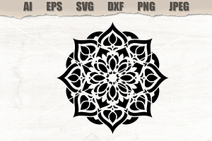 Stencil Floral Mandala Vector, a Decorative Illustration by MARYCRAFTIRIA