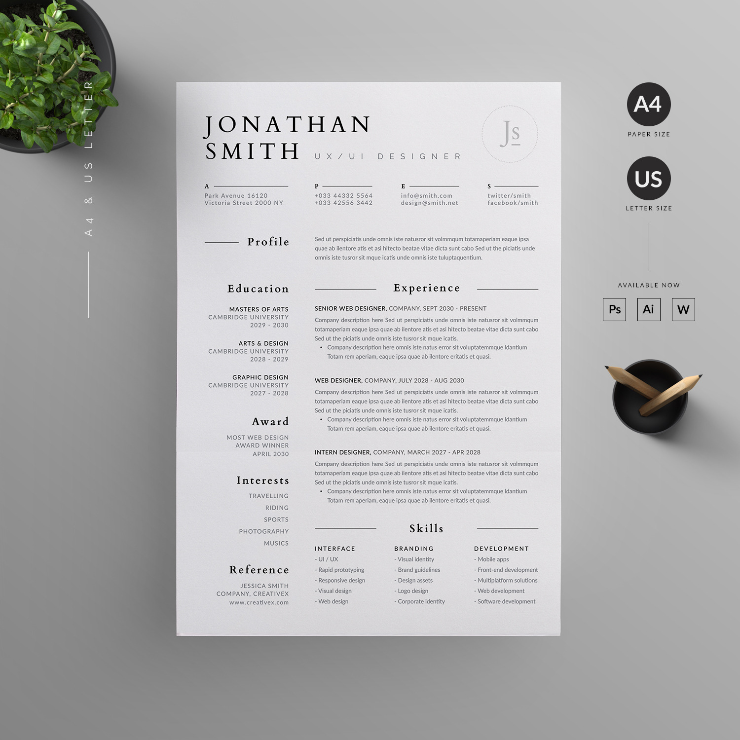 Resume/CV | Resume Templates ~ Creative Market