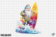 Summer Surfing Gnome Watercolor, an Illustration by Gemstone (Thumbnail 2 of 6)
